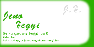 jeno hegyi business card