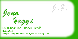 jeno hegyi business card